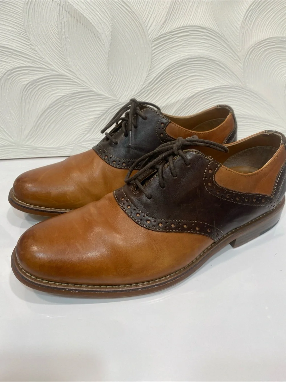 G.H. Bass Casanova Men’s Carmel Brown Leather Casual Oxfords Shoes US Size 8.5M